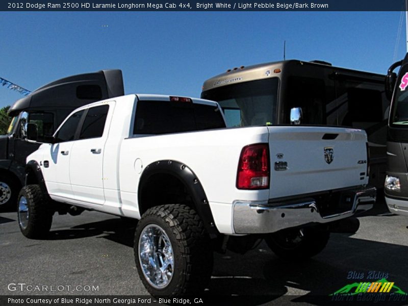 Bright White / Light Pebble Beige/Bark Brown 2012 Dodge Ram 2500 HD Laramie Longhorn Mega Cab 4x4