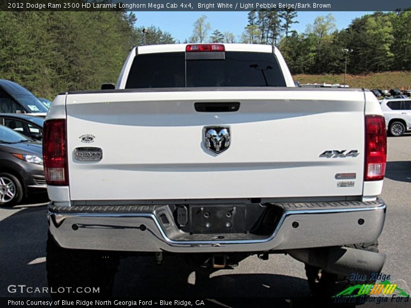 Bright White / Light Pebble Beige/Bark Brown 2012 Dodge Ram 2500 HD Laramie Longhorn Mega Cab 4x4