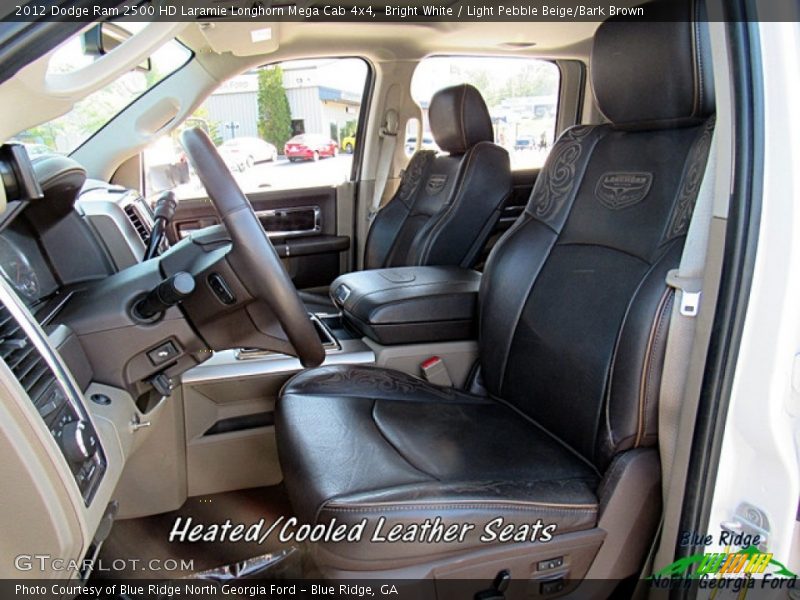 Bright White / Light Pebble Beige/Bark Brown 2012 Dodge Ram 2500 HD Laramie Longhorn Mega Cab 4x4