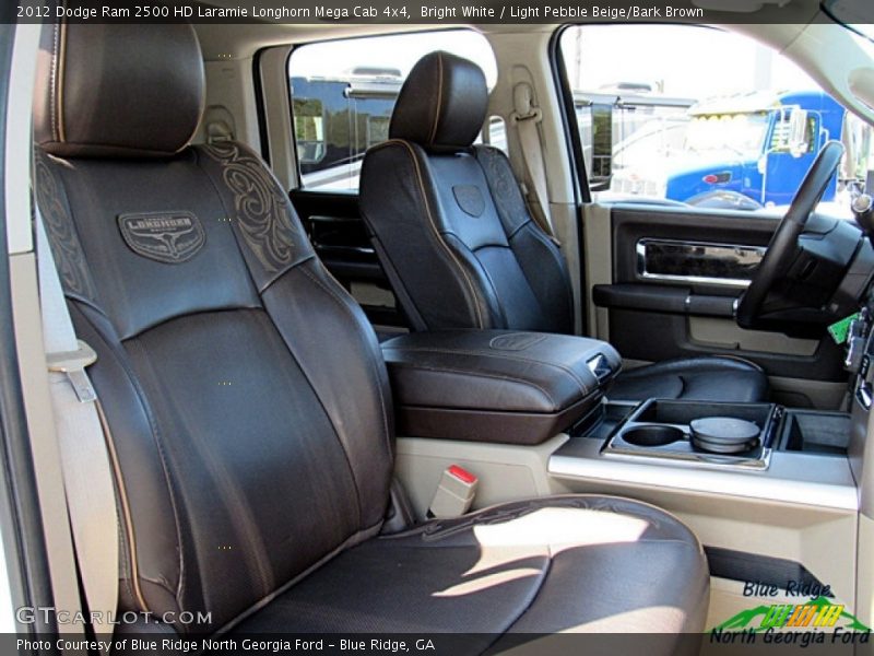 Bright White / Light Pebble Beige/Bark Brown 2012 Dodge Ram 2500 HD Laramie Longhorn Mega Cab 4x4