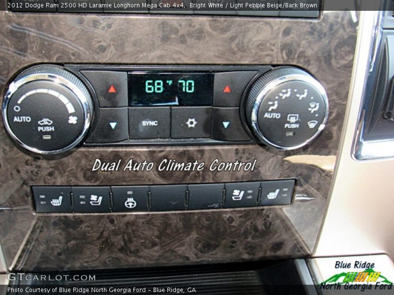 Bright White / Light Pebble Beige/Bark Brown 2012 Dodge Ram 2500 HD Laramie Longhorn Mega Cab 4x4