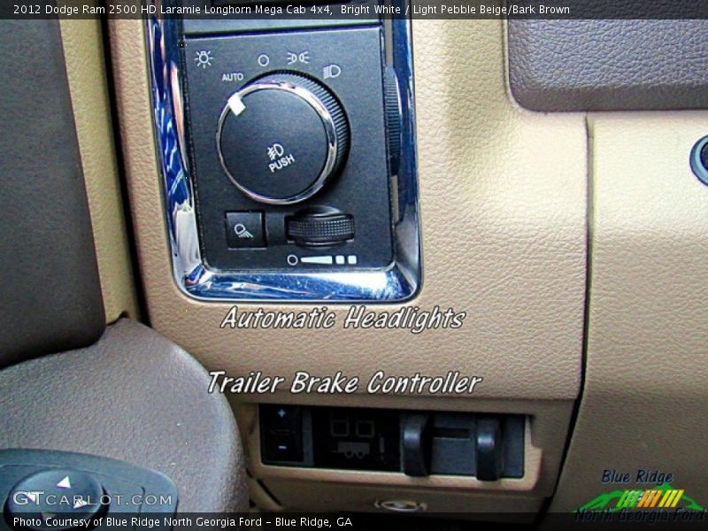 Bright White / Light Pebble Beige/Bark Brown 2012 Dodge Ram 2500 HD Laramie Longhorn Mega Cab 4x4