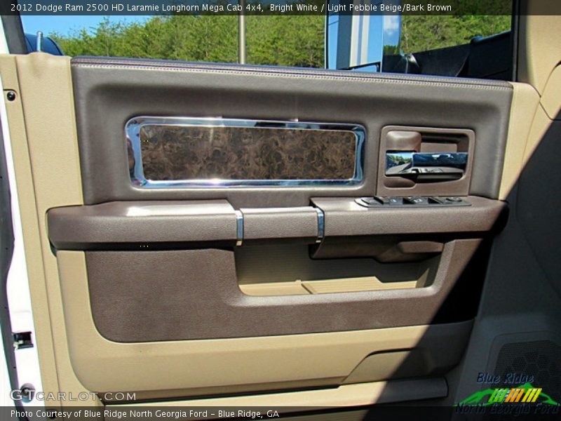 Bright White / Light Pebble Beige/Bark Brown 2012 Dodge Ram 2500 HD Laramie Longhorn Mega Cab 4x4