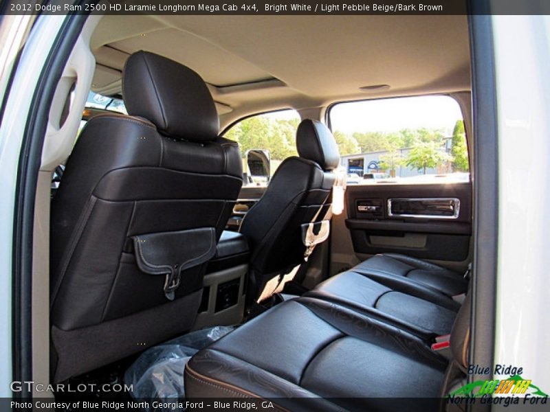 Bright White / Light Pebble Beige/Bark Brown 2012 Dodge Ram 2500 HD Laramie Longhorn Mega Cab 4x4