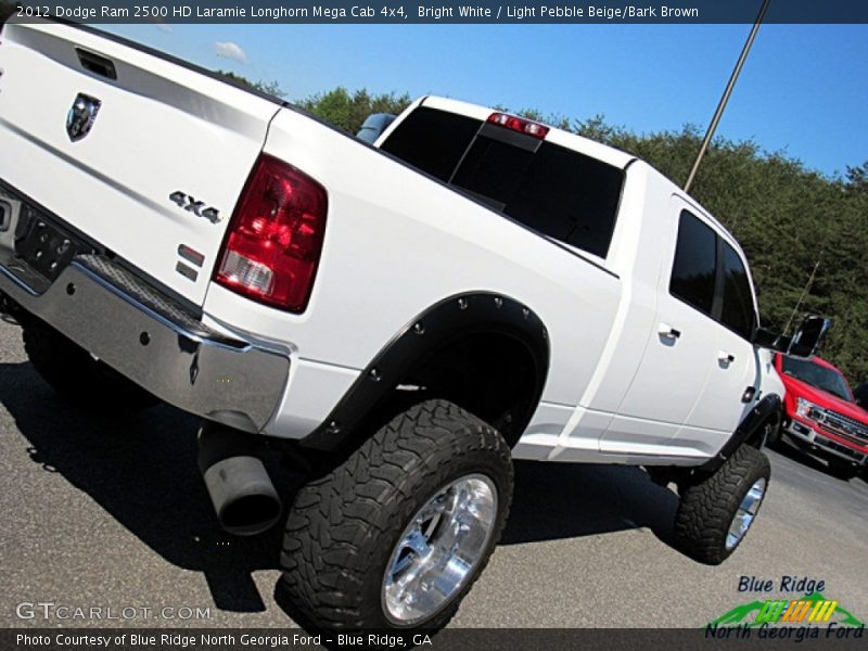 Bright White / Light Pebble Beige/Bark Brown 2012 Dodge Ram 2500 HD Laramie Longhorn Mega Cab 4x4