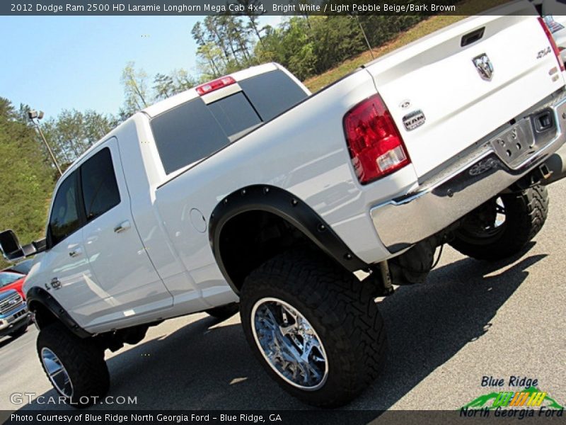 Bright White / Light Pebble Beige/Bark Brown 2012 Dodge Ram 2500 HD Laramie Longhorn Mega Cab 4x4