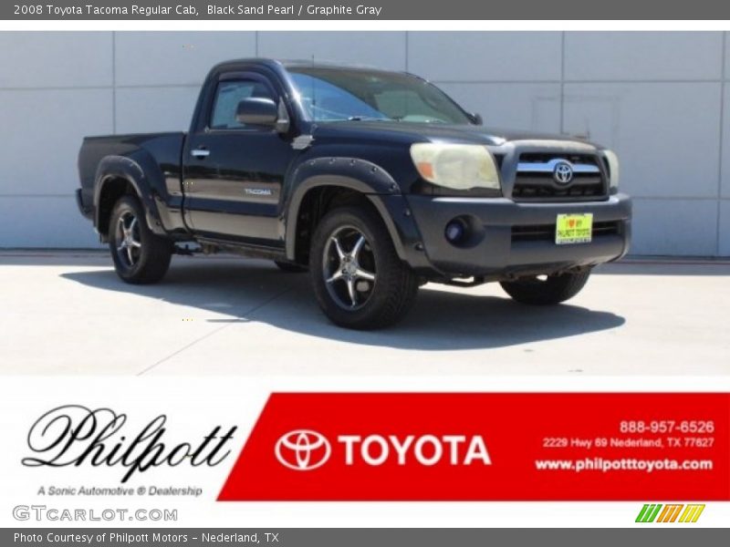 Black Sand Pearl / Graphite Gray 2008 Toyota Tacoma Regular Cab