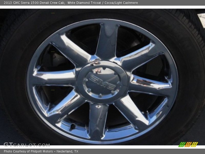 White Diamond Tricoat / Cocoa/Light Cashmere 2013 GMC Sierra 1500 Denali Crew Cab