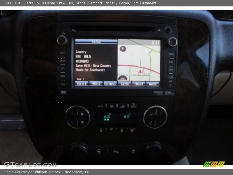 White Diamond Tricoat / Cocoa/Light Cashmere 2013 GMC Sierra 1500 Denali Crew Cab