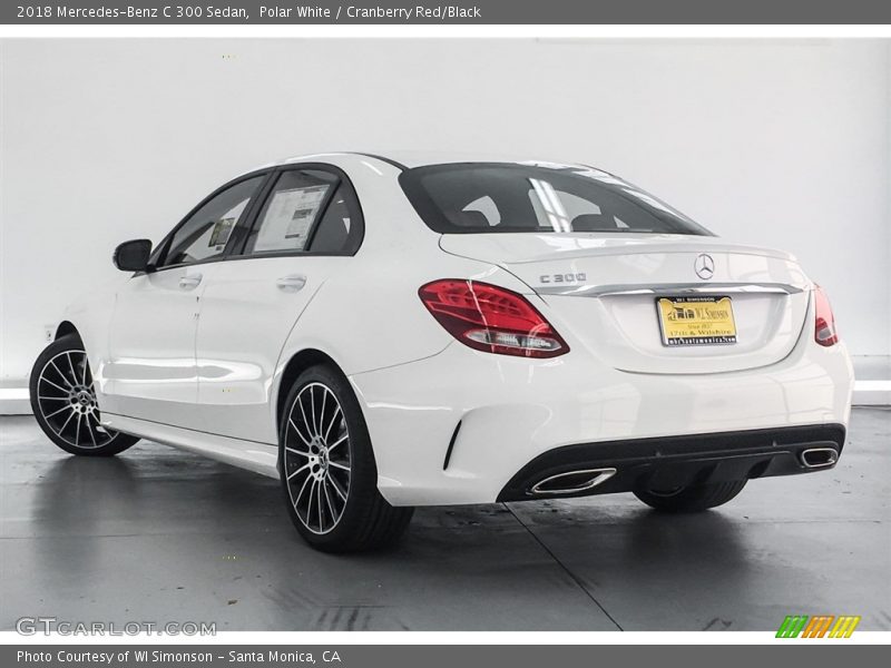 Polar White / Cranberry Red/Black 2018 Mercedes-Benz C 300 Sedan