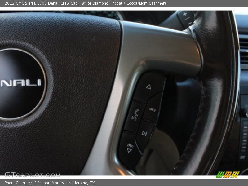 White Diamond Tricoat / Cocoa/Light Cashmere 2013 GMC Sierra 1500 Denali Crew Cab