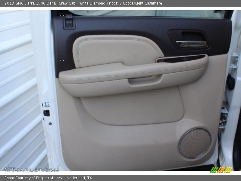 White Diamond Tricoat / Cocoa/Light Cashmere 2013 GMC Sierra 1500 Denali Crew Cab