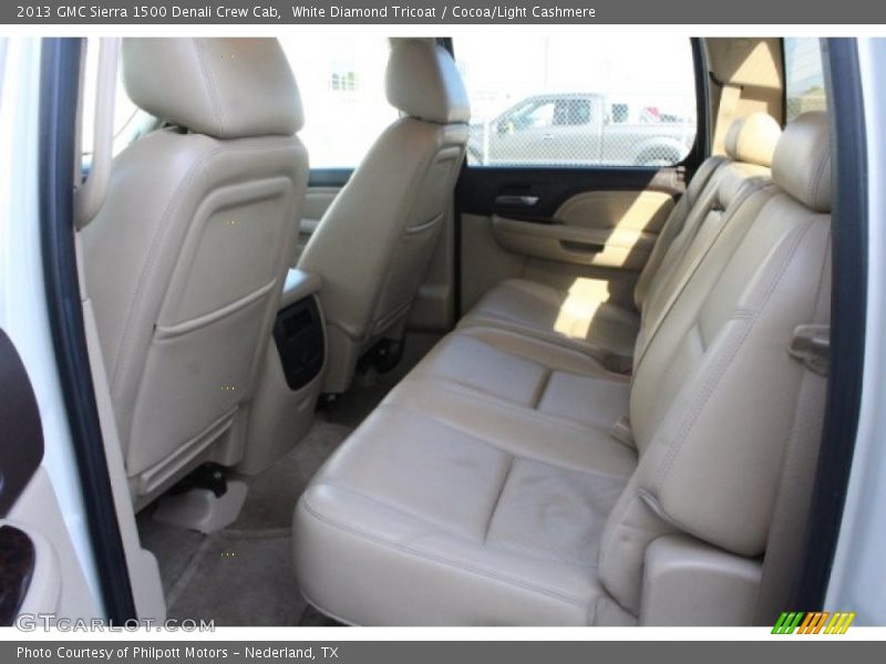White Diamond Tricoat / Cocoa/Light Cashmere 2013 GMC Sierra 1500 Denali Crew Cab