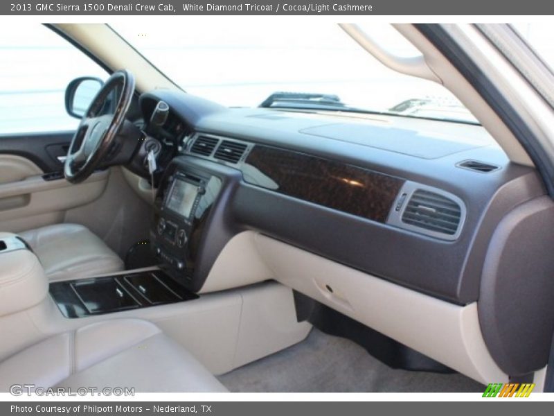 White Diamond Tricoat / Cocoa/Light Cashmere 2013 GMC Sierra 1500 Denali Crew Cab
