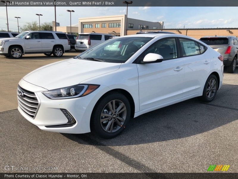 Quartz White Pearl / Black 2018 Hyundai Elantra Value Edition