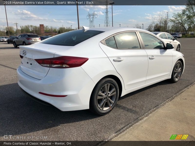Quartz White Pearl / Black 2018 Hyundai Elantra Value Edition