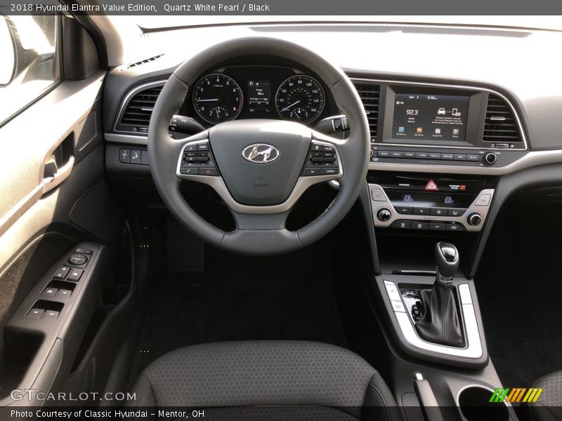 Quartz White Pearl / Black 2018 Hyundai Elantra Value Edition
