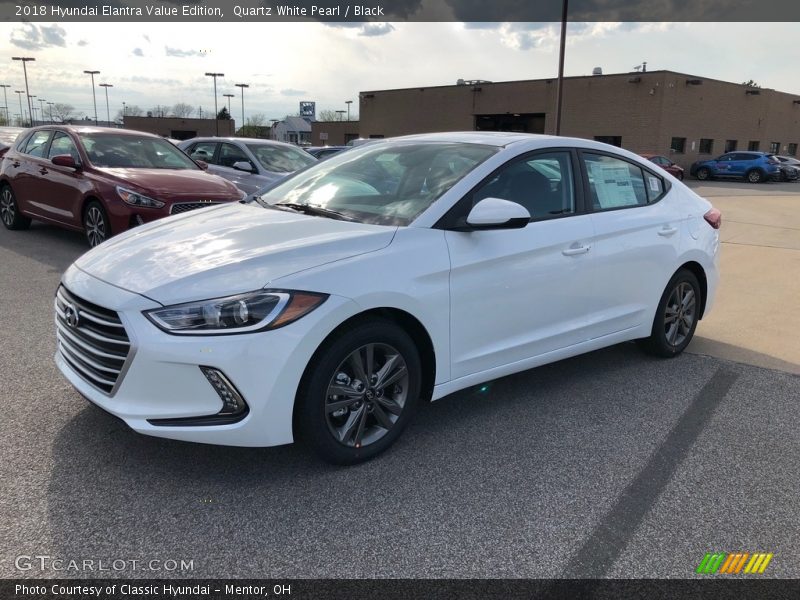 Quartz White Pearl / Black 2018 Hyundai Elantra Value Edition