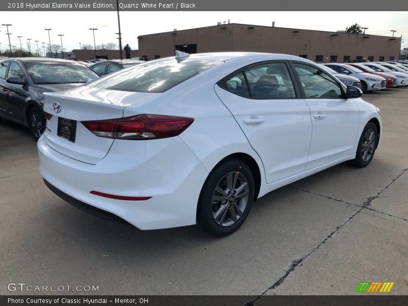 Quartz White Pearl / Black 2018 Hyundai Elantra Value Edition