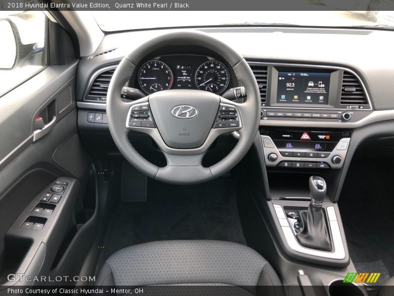 Quartz White Pearl / Black 2018 Hyundai Elantra Value Edition