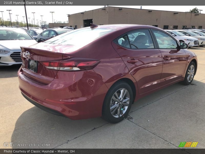 Scarlet Red / Gray 2018 Hyundai Elantra SEL