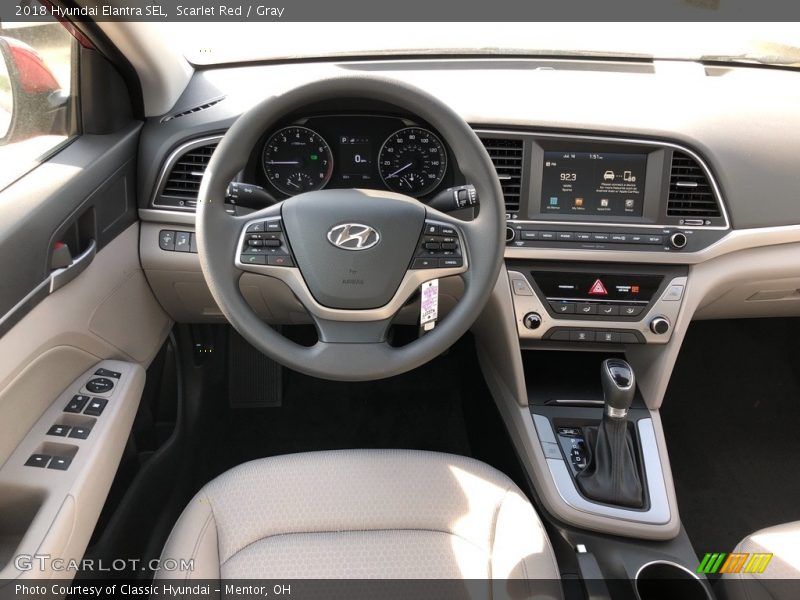 Scarlet Red / Gray 2018 Hyundai Elantra SEL