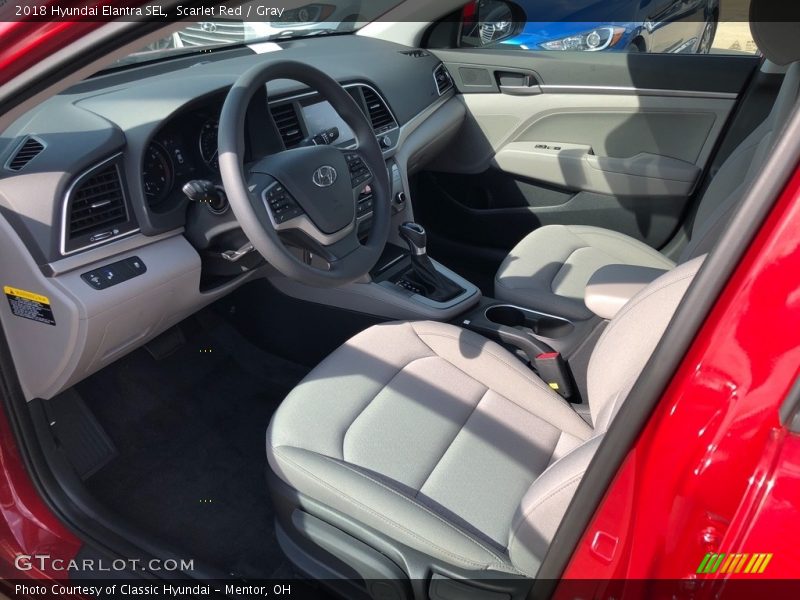 Scarlet Red / Gray 2018 Hyundai Elantra SEL