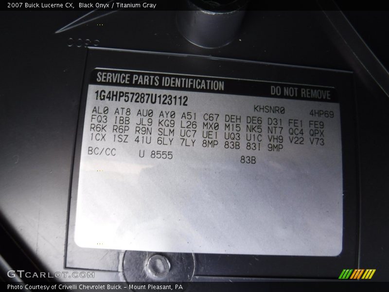 Black Onyx / Titanium Gray 2007 Buick Lucerne CX