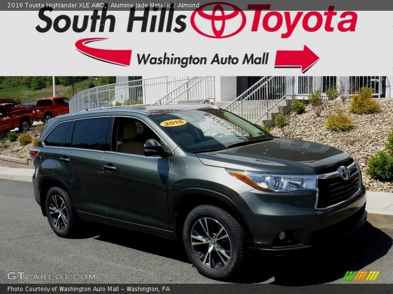 Alumina Jade Metallic / Almond 2016 Toyota Highlander XLE AWD