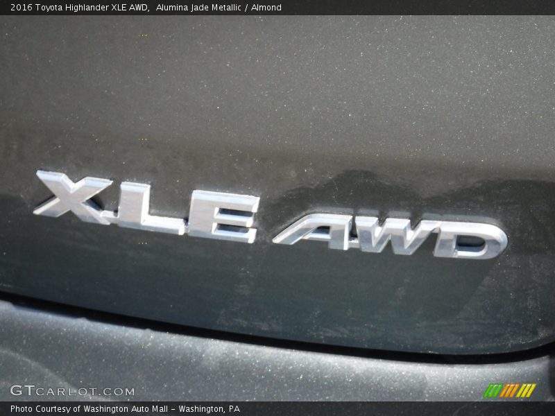 Alumina Jade Metallic / Almond 2016 Toyota Highlander XLE AWD