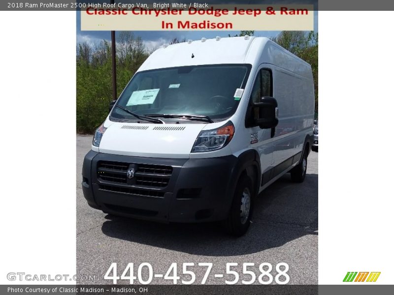 Bright White / Black 2018 Ram ProMaster 2500 High Roof Cargo Van