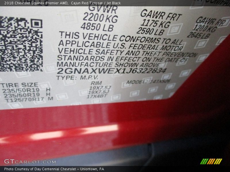 Cajun Red Tintcoat / Jet Black 2018 Chevrolet Equinox Premier AWD