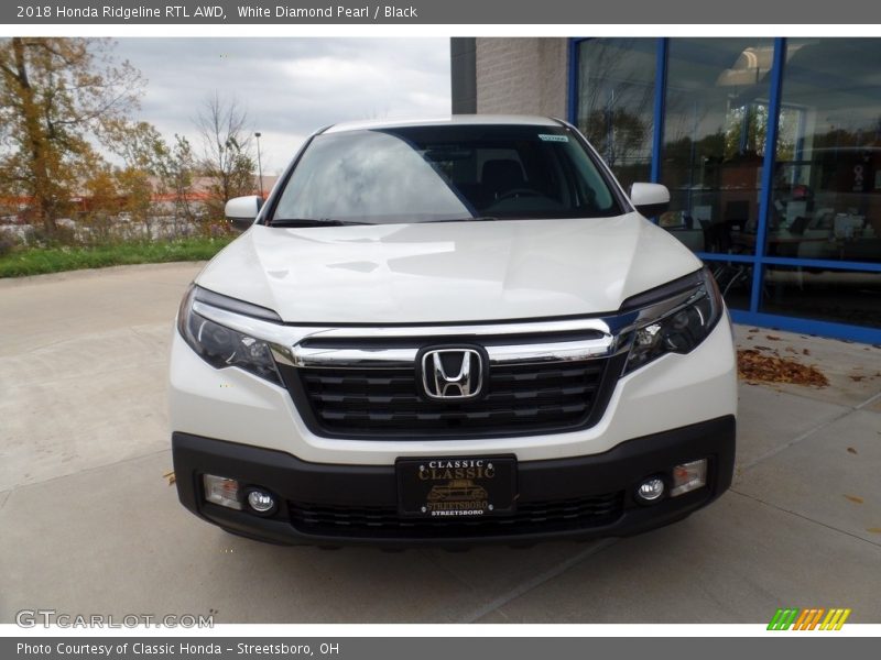 White Diamond Pearl / Black 2018 Honda Ridgeline RTL AWD