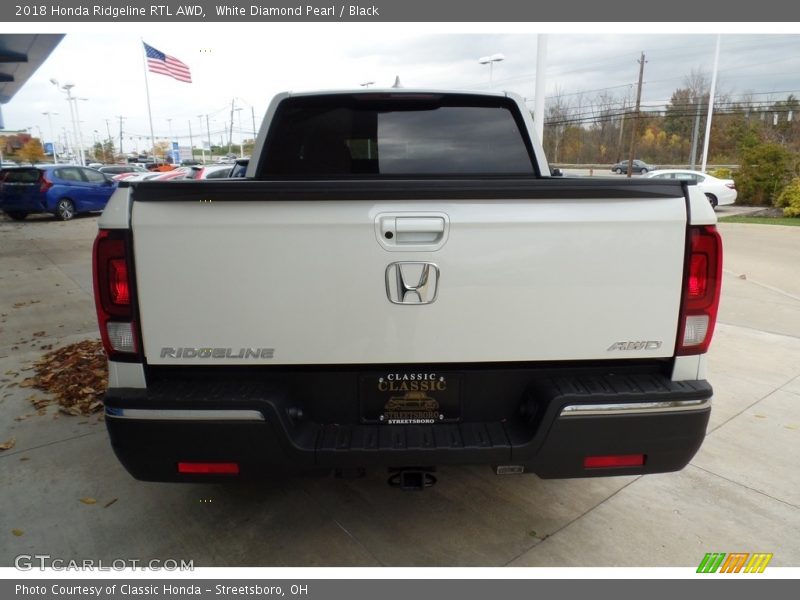 White Diamond Pearl / Black 2018 Honda Ridgeline RTL AWD