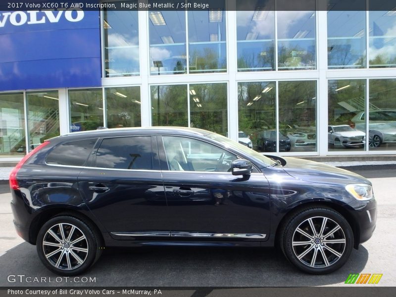 Magic Blue Metallic / Soft Beige 2017 Volvo XC60 T6 AWD Inscription