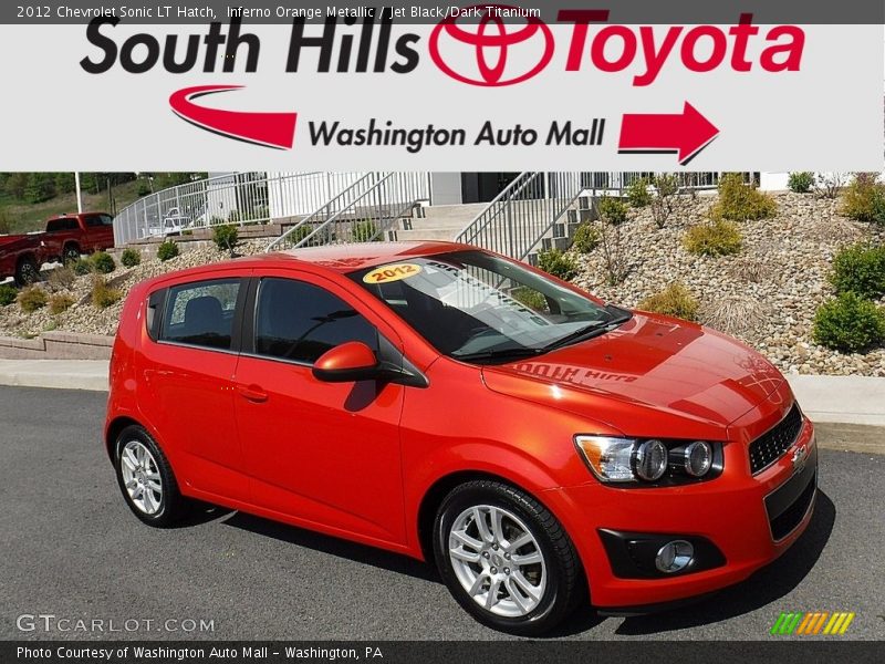 Inferno Orange Metallic / Jet Black/Dark Titanium 2012 Chevrolet Sonic LT Hatch