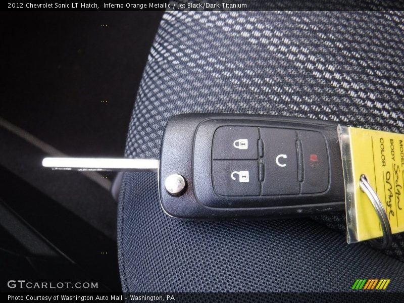 Inferno Orange Metallic / Jet Black/Dark Titanium 2012 Chevrolet Sonic LT Hatch