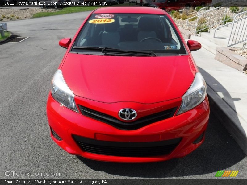 Absolutely Red / Ash Gray 2012 Toyota Yaris LE 5 Door