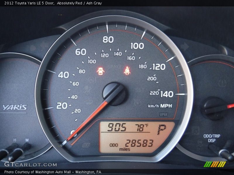 Absolutely Red / Ash Gray 2012 Toyota Yaris LE 5 Door