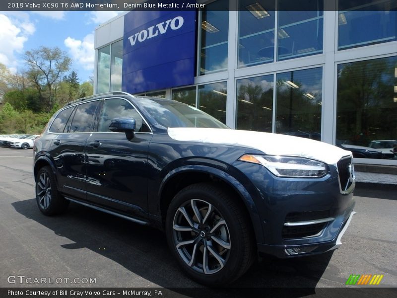 Denim Blue Metallic / Amber 2018 Volvo XC90 T6 AWD Momentum