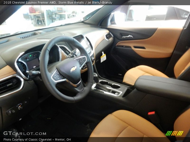 Storm Blue Metallic / Jet Black/­Brandy 2018 Chevrolet Equinox Premier AWD