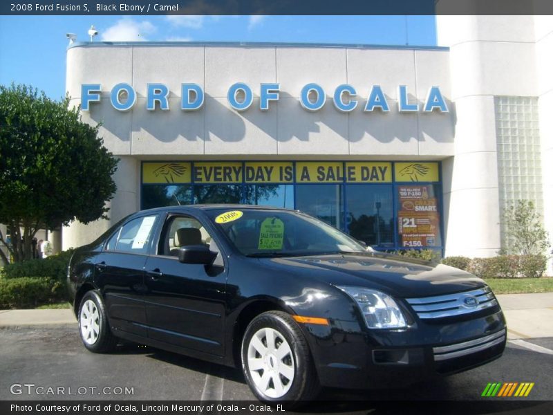 Black Ebony / Camel 2008 Ford Fusion S