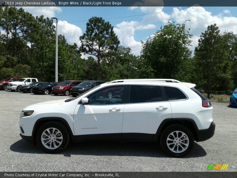 Bright White / Black/Light Frost Beige 2019 Jeep Cherokee Latitude