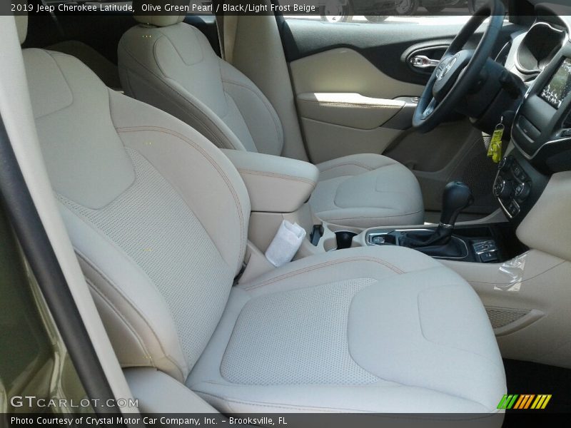 Olive Green Pearl / Black/Light Frost Beige 2019 Jeep Cherokee Latitude
