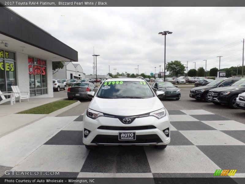 Blizzard Pearl White / Black 2017 Toyota RAV4 Platinum