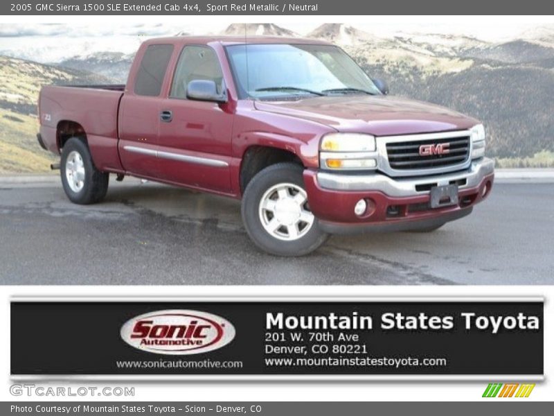Sport Red Metallic / Neutral 2005 GMC Sierra 1500 SLE Extended Cab 4x4