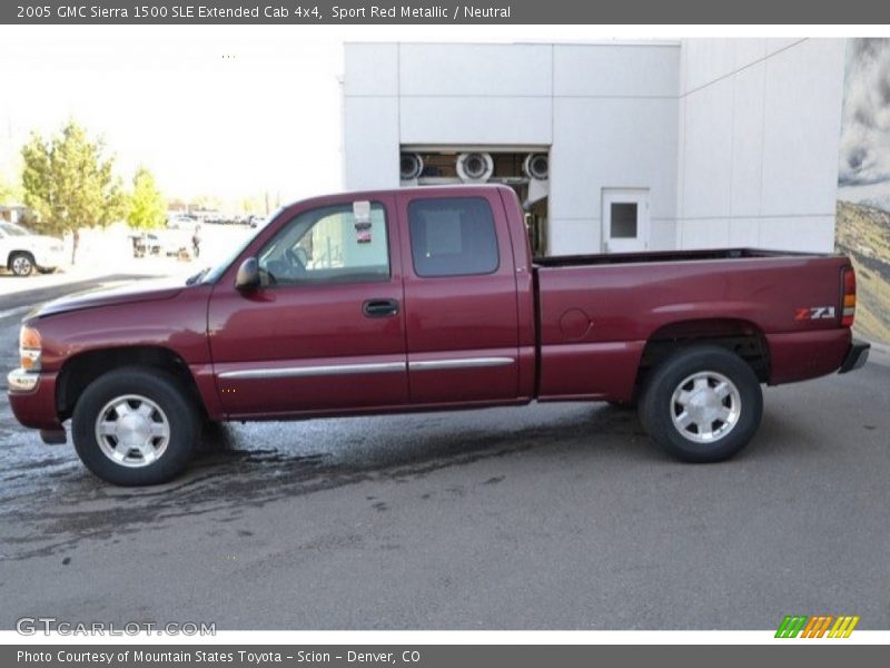 Sport Red Metallic / Neutral 2005 GMC Sierra 1500 SLE Extended Cab 4x4