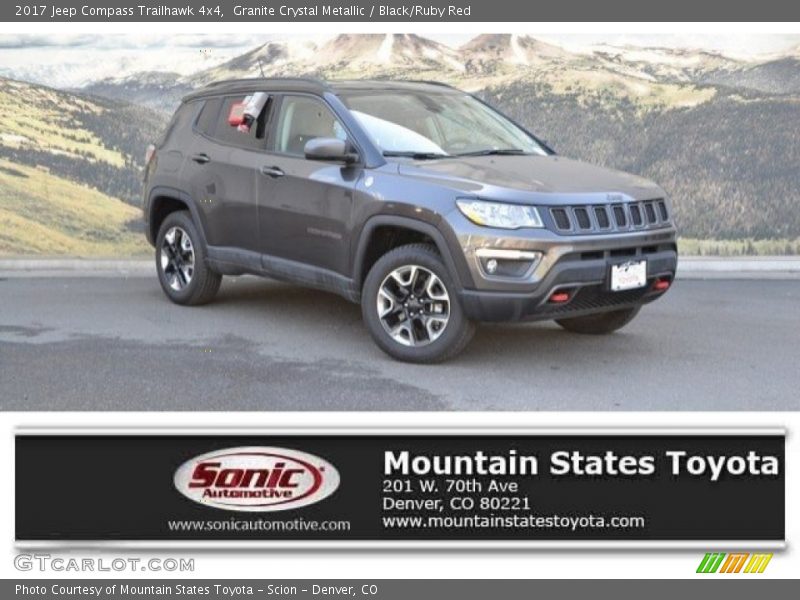 Granite Crystal Metallic / Black/Ruby Red 2017 Jeep Compass Trailhawk 4x4