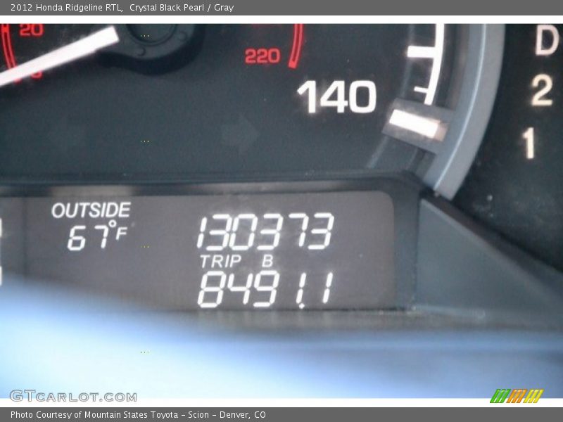 Crystal Black Pearl / Gray 2012 Honda Ridgeline RTL