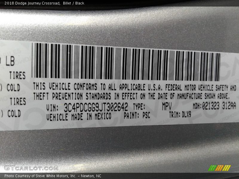 Billet / Black 2018 Dodge Journey Crossroad